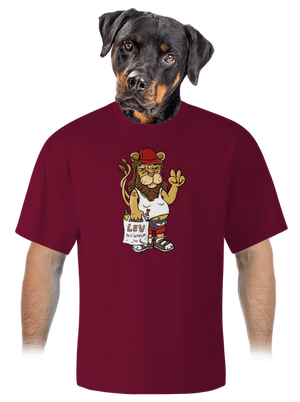 Lvíček unisex tričko oversized Garnet