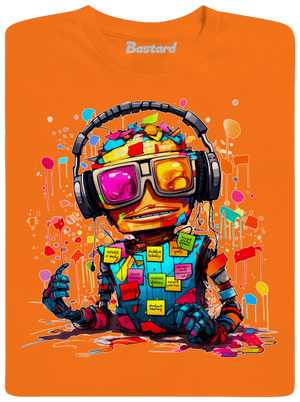 Workaholic robot pánské tričko Orange