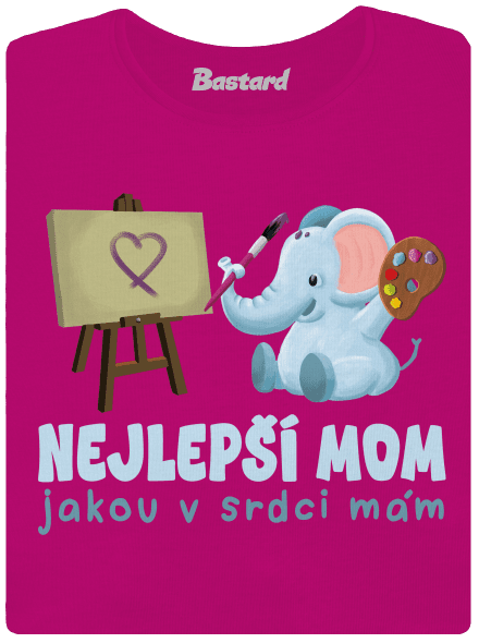 Nejlepší mom dámské tričko Fuchsia Red