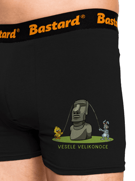 Velikonoční Moai boxerky Black