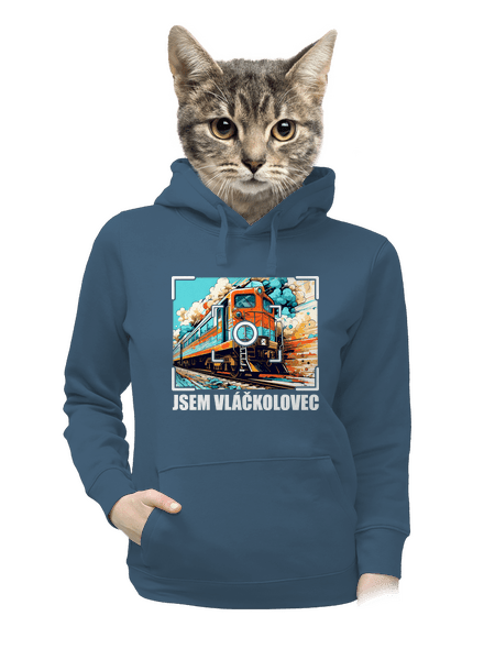 Jsem vláčkolovec dámská mikina klokanka Denim