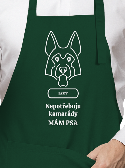 Nemůžu, mám psa zástěra Bottle Green