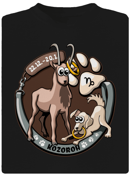 Psí horoskop: Kozoroh pánské sportovní tričko Black