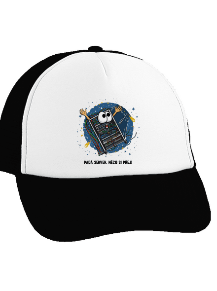Padá server kšiltovka truckerka Black cap