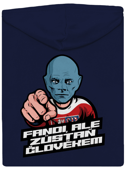 Fandi, ale zůstaň Fantomasem pánská mikina na zip Navy