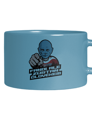 Fandi, ale zůstaň Fantomasem hrnek makronka Blue Macaron