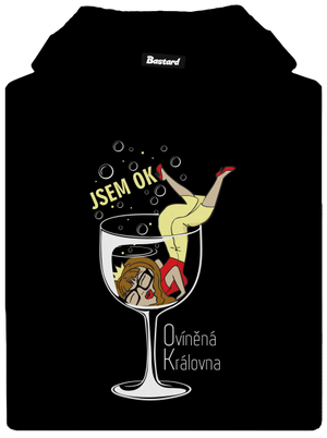 Ovíněná královna dámská mikina klokanka Black