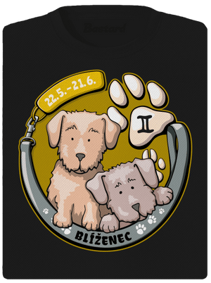 Psí horoskop: Blíženci dámské sportovní tričko Black