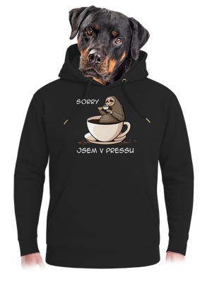 V pressu unisex mikina premium Dark Black