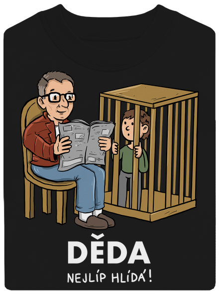 Děda hlídá unisex mikina bez kapuce Black