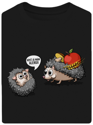 Alergický ježek unisex tričko oversized Black