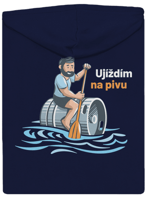 Ujíždím na pivu pánská mikina na zip Navy