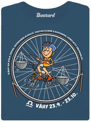 Cyklistický horoskop: Váhy dámské tričko premium Petrol Blue