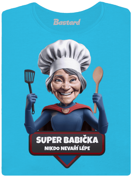 Super babička dámské tričko s lemem Blue Atol