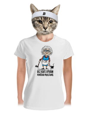 Neklidná bez kafe dámské sportovní tričko White