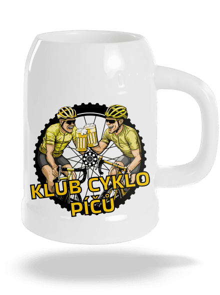 Klub cyklo píčů půllitr White