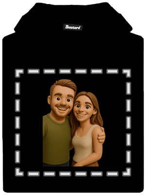 3D plastelína z vlastní fotky dětská mikina klokanka Black