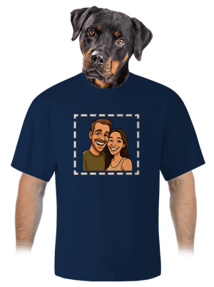 Karikatura z vlastní fotky unisex tričko oversized Midnight Blue