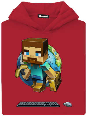 B17: Minecraft dětská mikina klokanka Fire Red