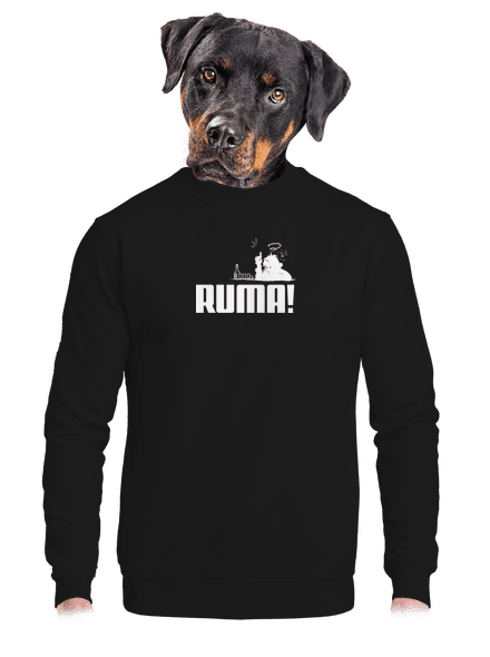 Ruma unisex mikina bez kapuce Black