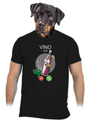 Červené víno volá pánské tričko Black