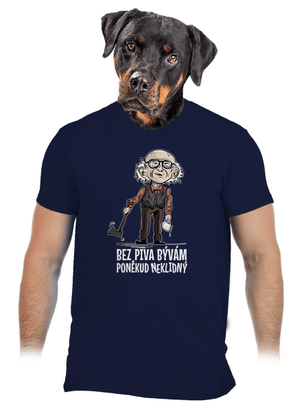 Neklidný bez piva pánské tričko Navy