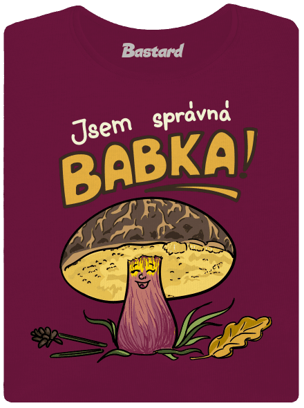 Babka a hříbeček dámské tričko s lemem Rhododendron