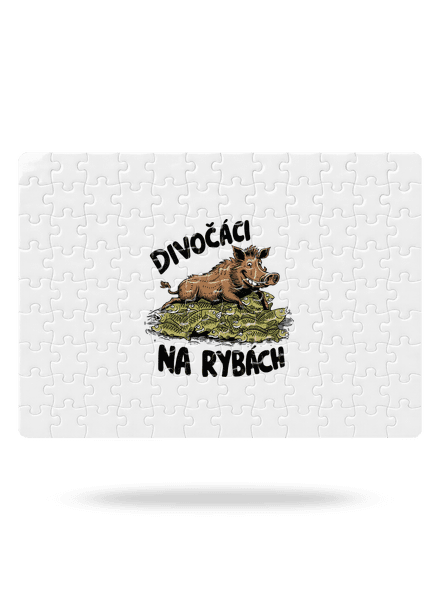 Divočáci na rybách puzzle White