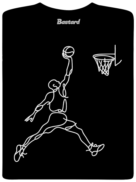 One line slam dunk pánské tričko Black