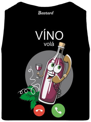Červené víno volá pánské tílko Black