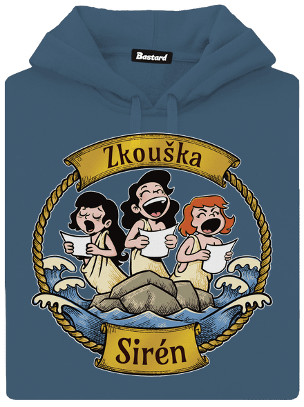 Zkouška sirén dámská mikina klokanka Denim