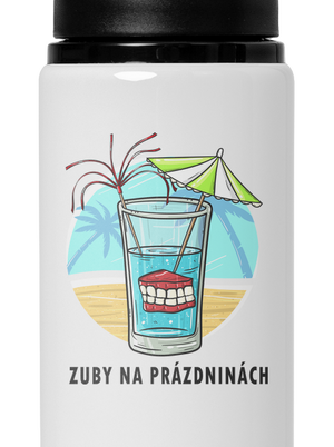 Zuby na prázdninách lahev na vodu White