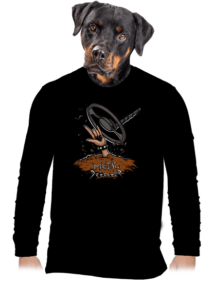 Metal detector pánské dlouhý rukáv Black