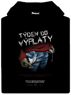 B13: Týden do výplaty pánská mikina klokanka Black