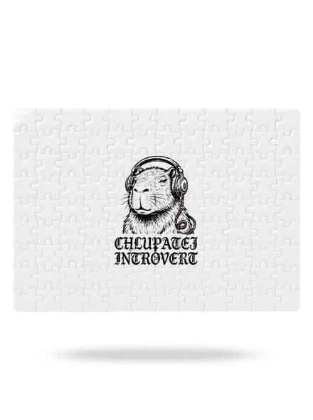 Chlupatej introvert puzzle White