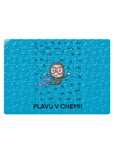 Plavu v chemii puzzle White