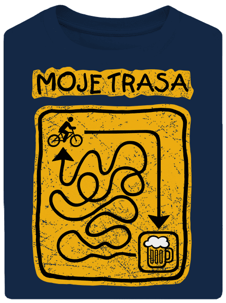 Moje trasa unisex tričko oversized Midnight Blue