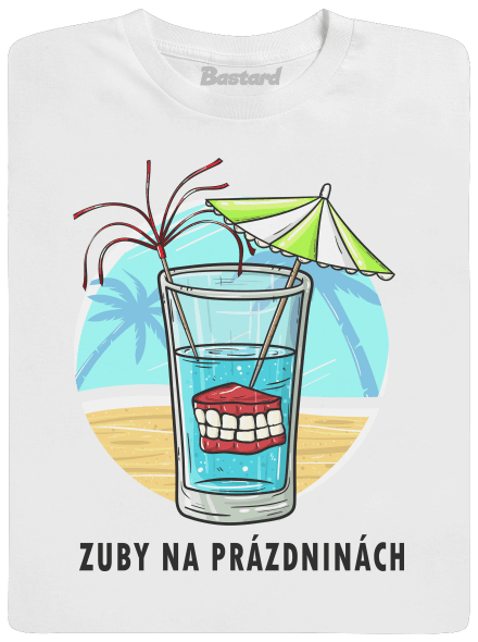 Zuby na prázdninách pánské dlouhý rukáv White