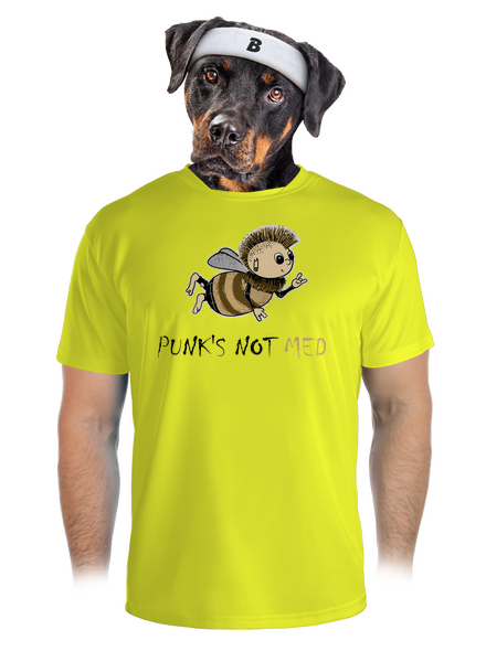 Punks Not Med pánské sportovní tričko Neon Yellow