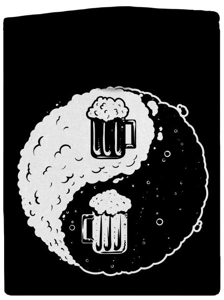 Jin Jang pivo dámská mikina na zip Black