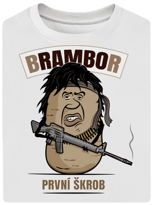 Brambor unisex tričko oversized White