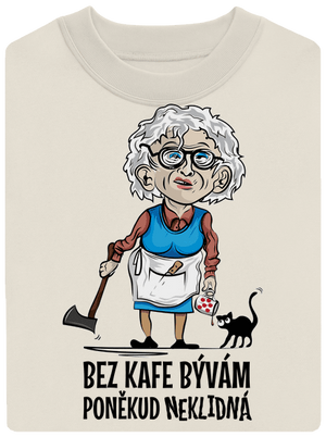 Neklidná bez kafe unisex mikina bez kapuce Off White