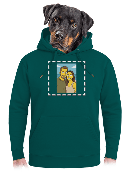 Simpsonovi z vlastní fotky unisex mikina premium Emerald Green