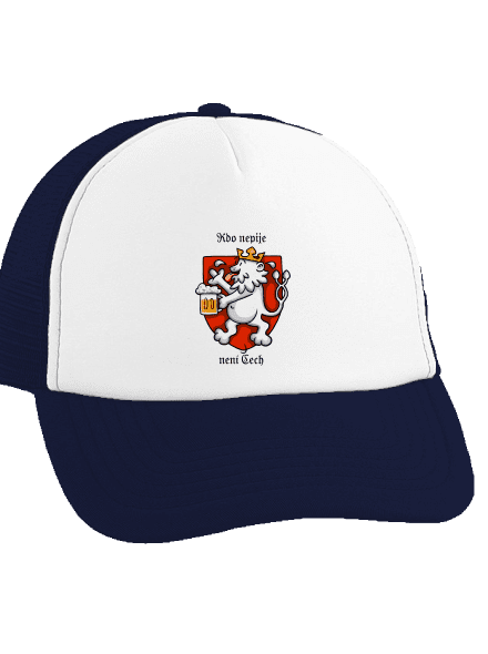 Kdo nepije, není Čech kšiltovka truckerka French Navy cap