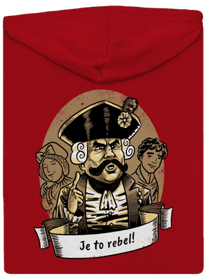 B14: S čerty nejsou žerty pánská mikina na zip Red