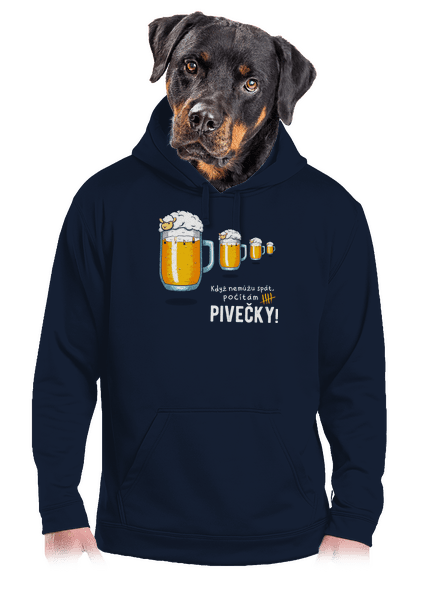 Pivečka pánská mikina klokanka Navy