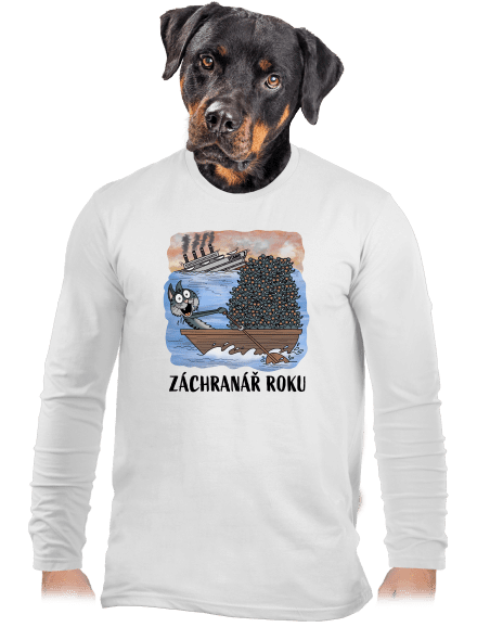 Záchranář roku pánské dlouhý rukáv White