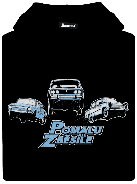 Pomalu ale zběsile pánská mikina klokanka Black