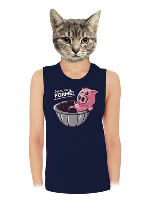 Ve formě dámské tílko volné Navy