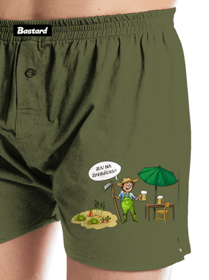 Jdu na zahrádku pánské trenky Khaki